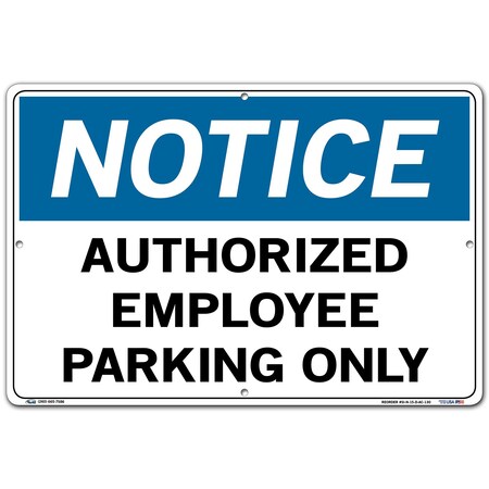 Vestil Aluminum Composite Sign, 18-1/2" W, 12-1/2" H, English, Aluminum Composite, White SI-N-15-D-AC-130